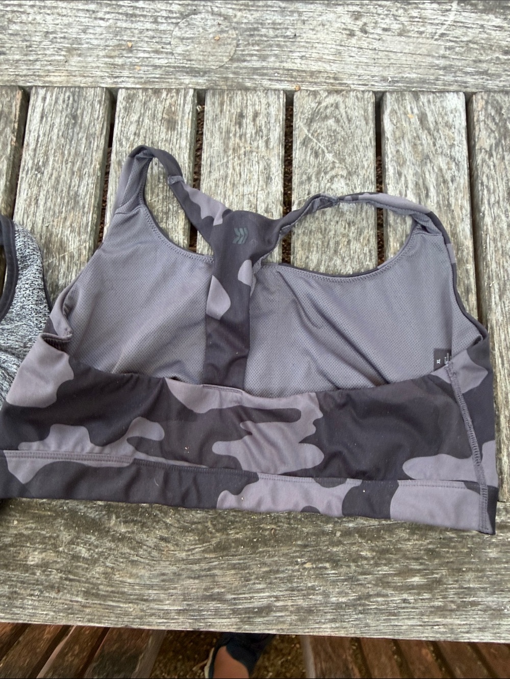 Gray Camo and Heather Gray Women’s Sports Bras - Picture 6 of 8